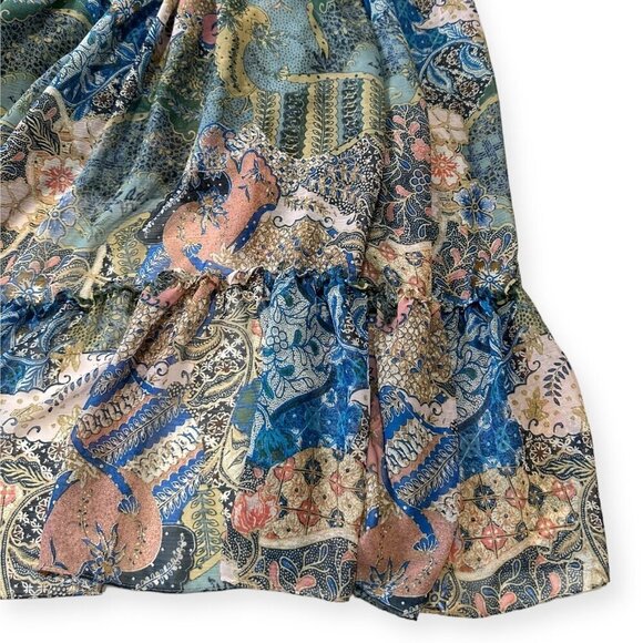 Misa Kali Dress In Blue Print, Maxi dress, Size XS, New, with tag - Picture 14 of 16